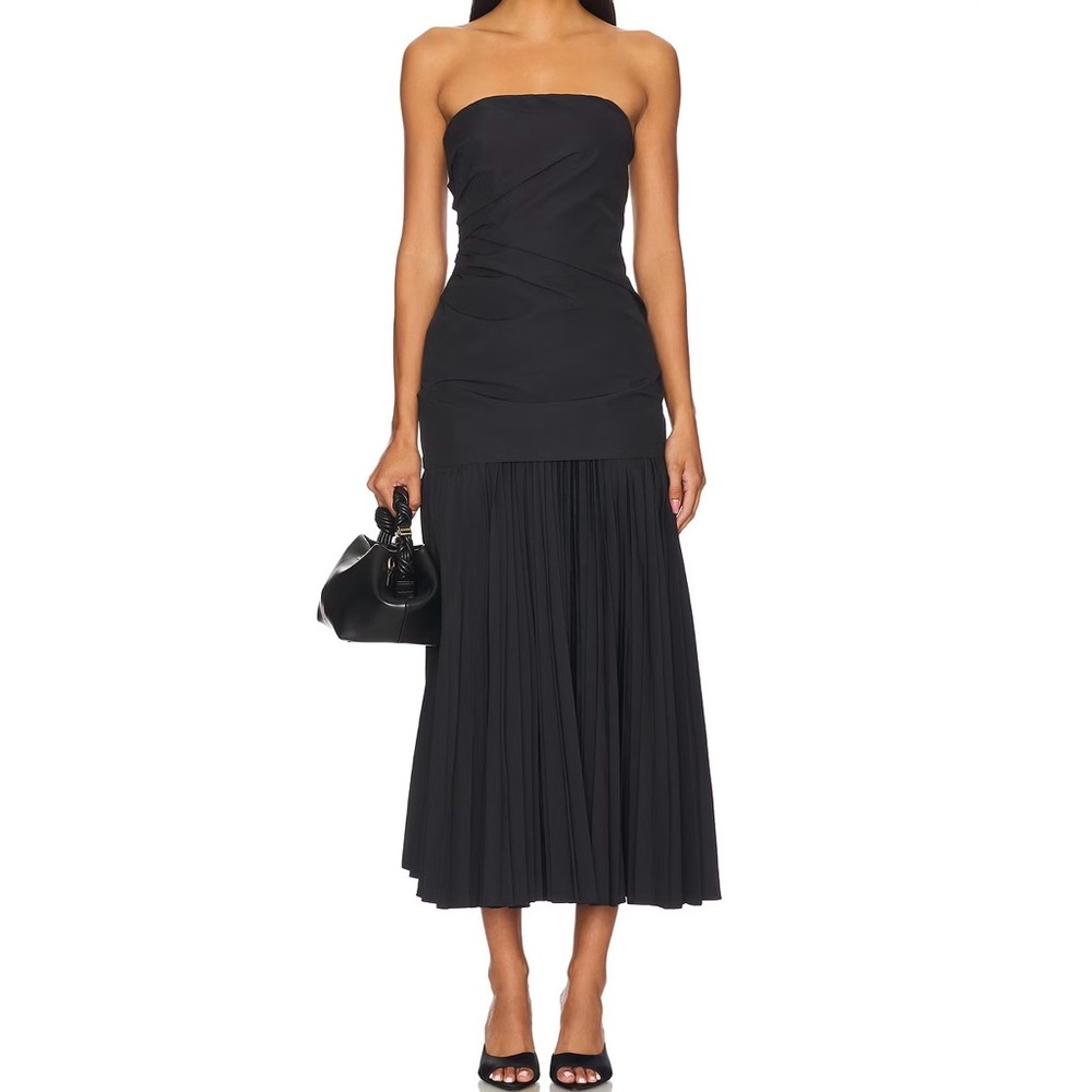 A.L.C. Austin Strapless Pleated Dress Black 4 NEW NWT